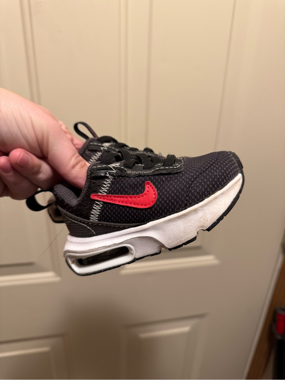 Nike Kids Black and Red Air-Style Sneaker